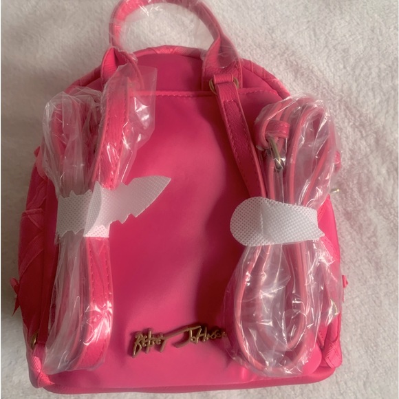 Betsey Johnson Bow Peep Pink Backpack Shoulder Bag Purse NWT main image 5